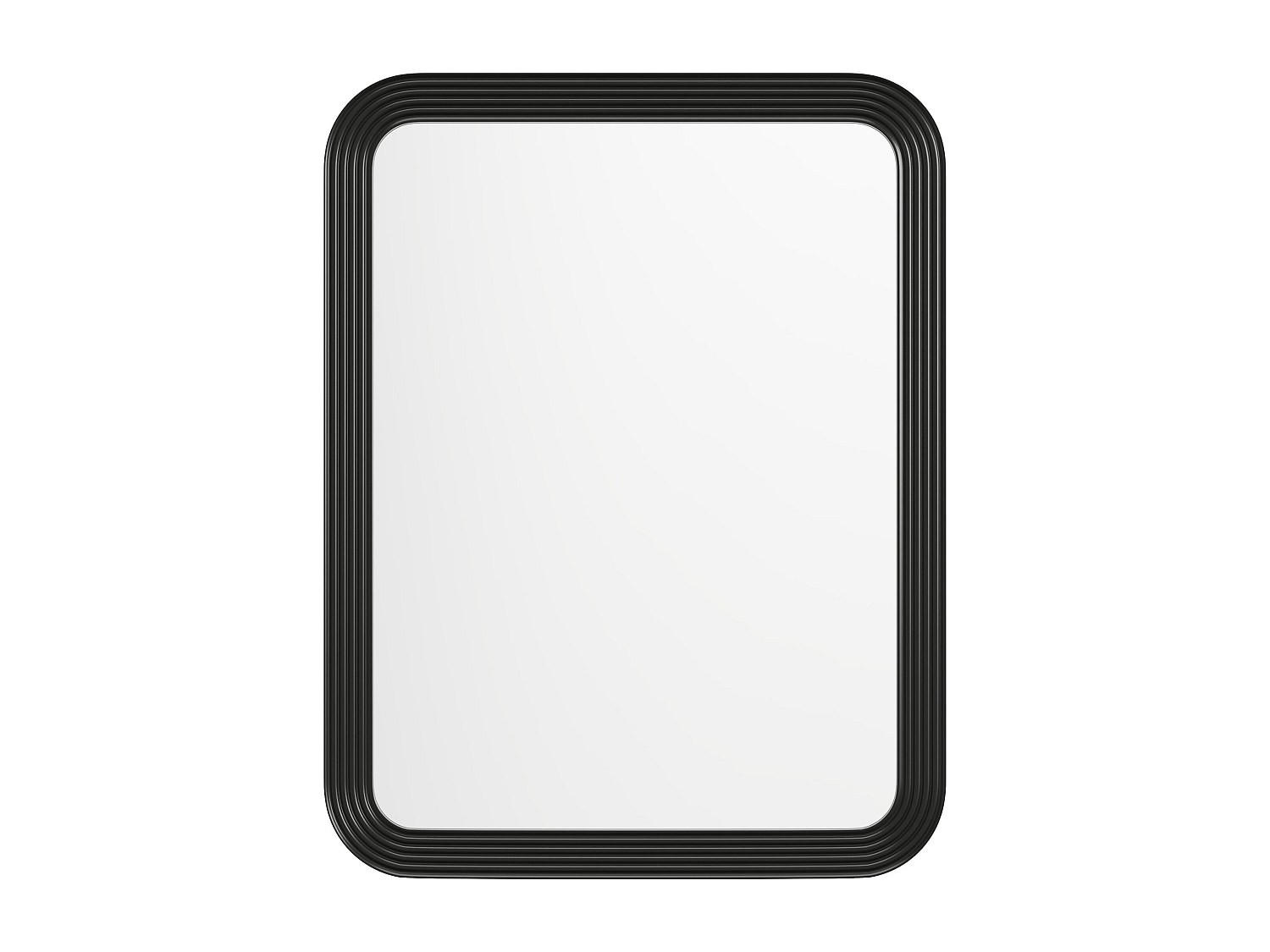 BOGENFÖRMIGER rechteckiger Spiegel - Paulownia-Holz - 85 x 110 cm - Schwarz - JIMIA - Schwarz, Holz (85/110/4cm) - Vente-Unique