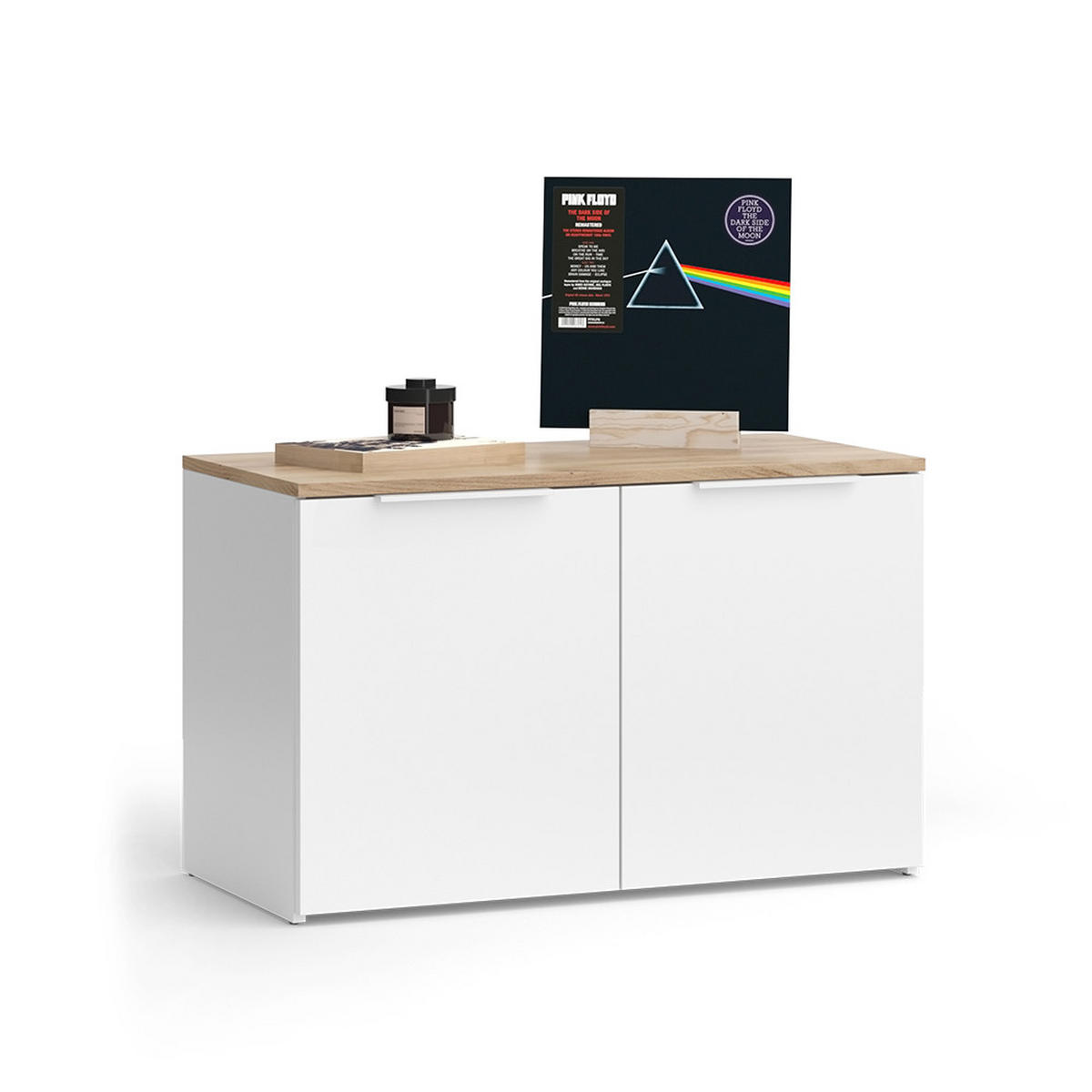 KOMMODE Wido Weiß/Sonoma 40 x 50 cm mit 2 Türen - Weiß/Sonoma Eiche, Holzwerkstoff (80/50/40cm) - Vicco