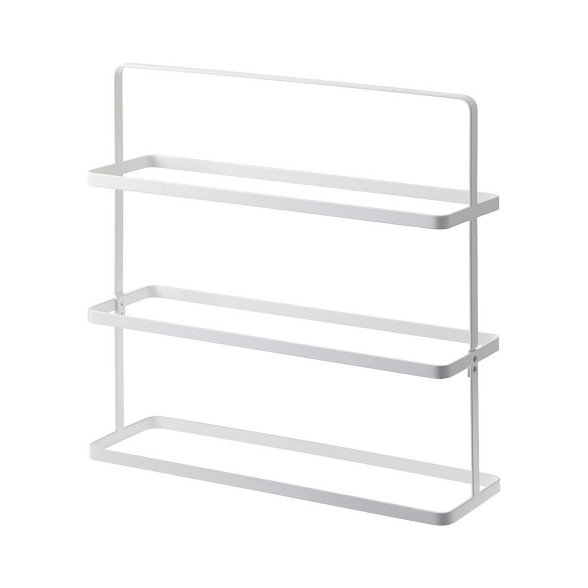 SCHUHREGAL Tower weiß 50/46/14 cm schmal tragbar - Weiß, Metall (50/46/14cm) - Yamazaki