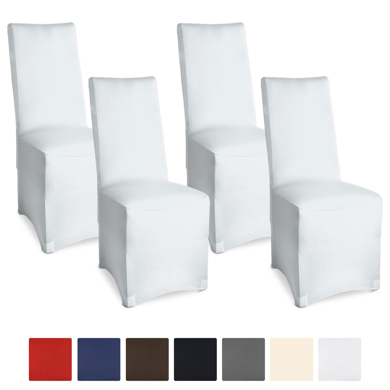 STUHLHUSSE Leona Stretch Bankett 95x45cm Weiß (4tlg) - Weiß, Textil (45/95cm) - Beautissu 