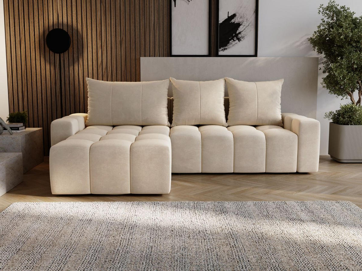 ECKSOFA Bresso Beige - Beige, Holz/Textil (255/168cm) - Graingold