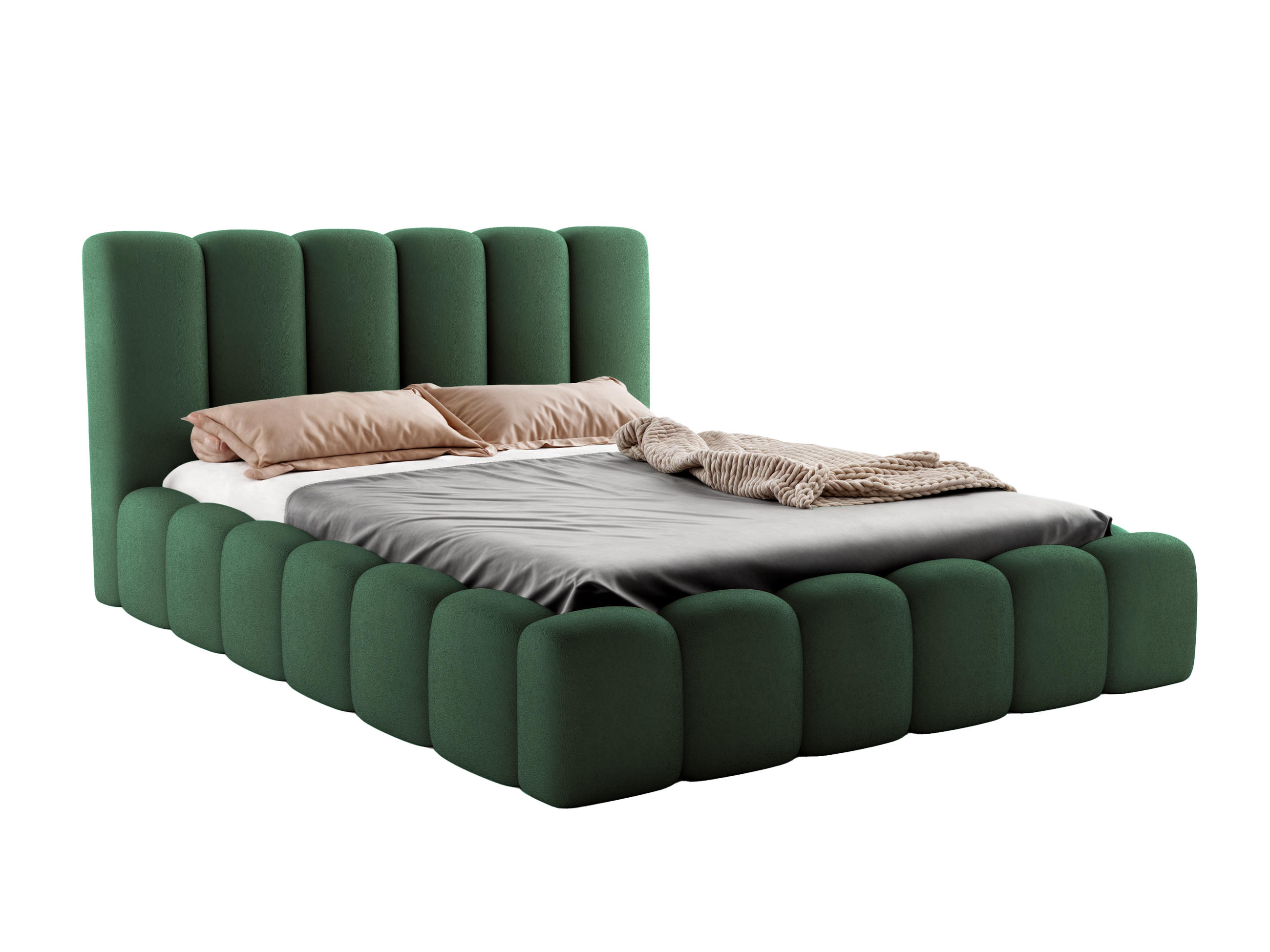 POLSTERBETT VELORA 140x200 GRÜN - Grün, Textil - Luxkor24