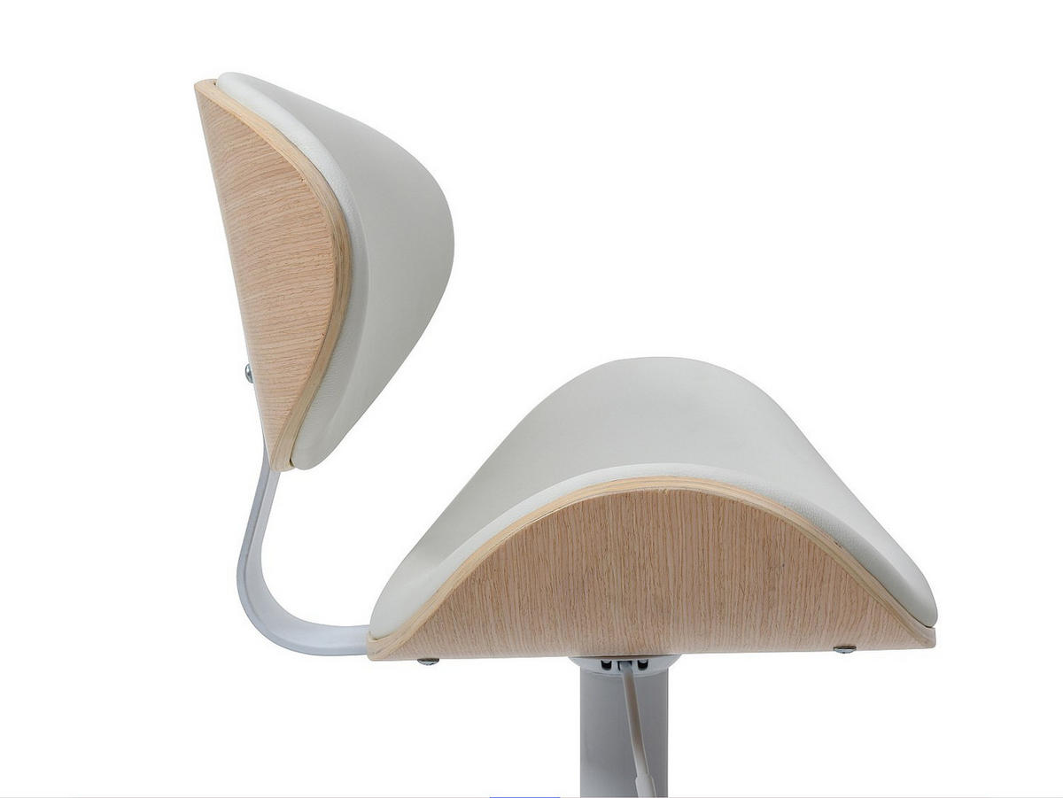 BARHOCKER - 49.5cm x 46cm - Kunstleder - naturfarben hell, weiß - MONTENEGRO - Naturfarben, Leder (49.5/111/46cm) - Vente-Unique