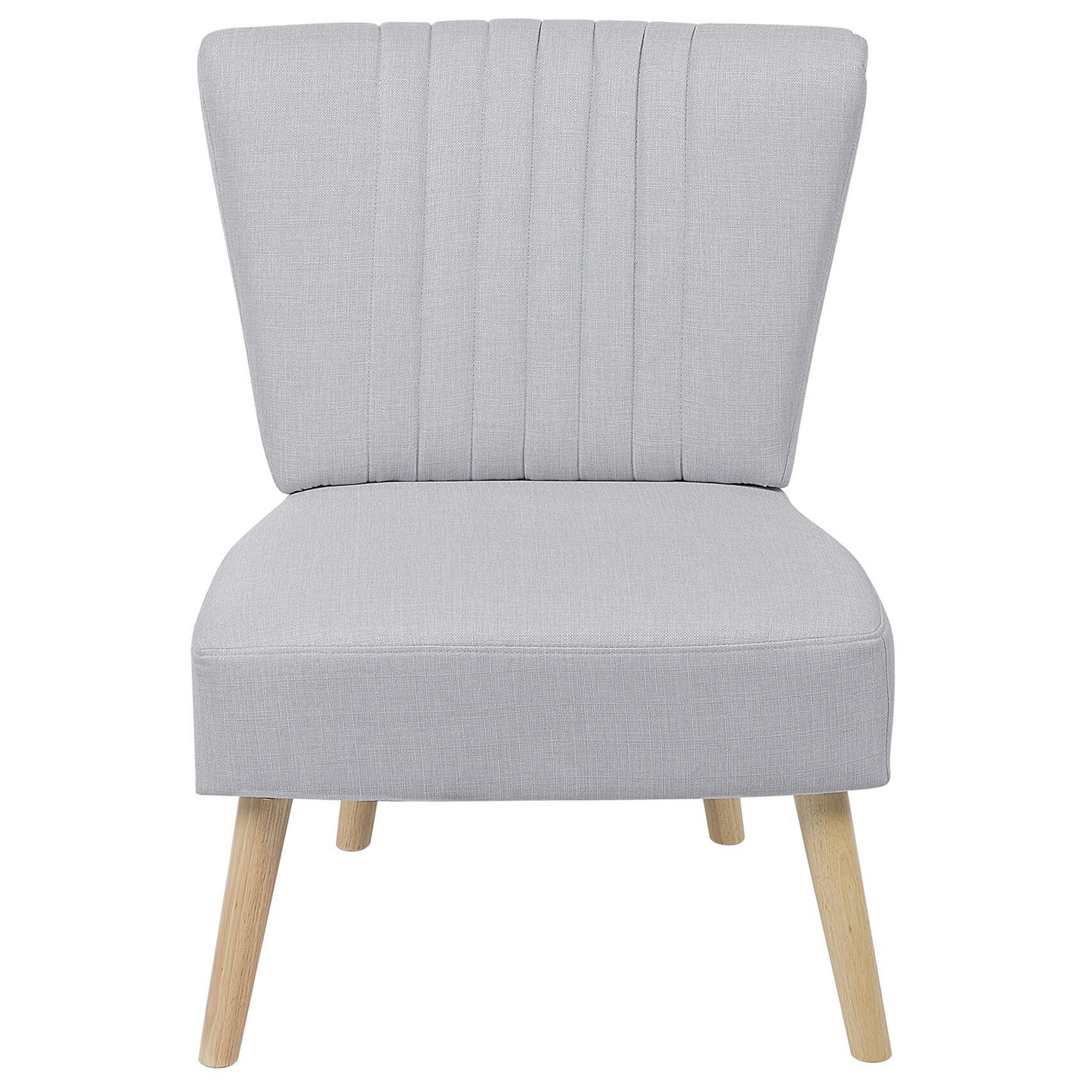 SESSEL Polsterbezug Grau Vaasa - Grau, Holz/Textil (61/85/60cm) - Beliani