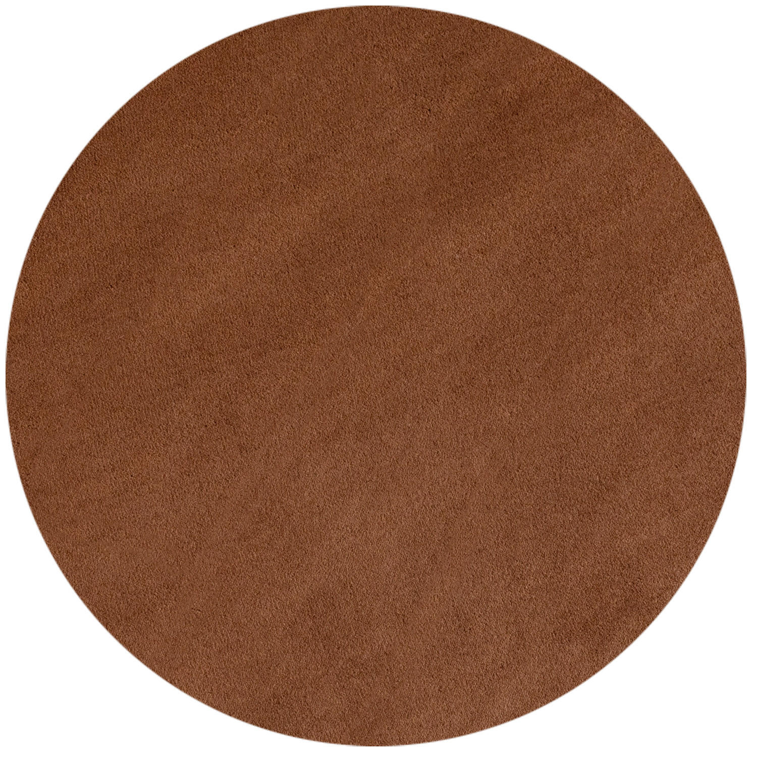 TEPPICH Kurzflor Uni-Farbe Microfaser Antirutsch Wohnzimmer waschbar Braun Rund 200x200 - Braun, Textil (200/200cm) - KADIMA DESIGN