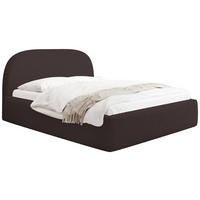 POLSTERBETT Puro mit Bettkasten, Braun Boucle 120 x 200 cm – mit Metall-Lattenrost - Birkefarben/Schwarz, Holzwerkstoff/Kunststoff (120/200cm) - WFL GROUP