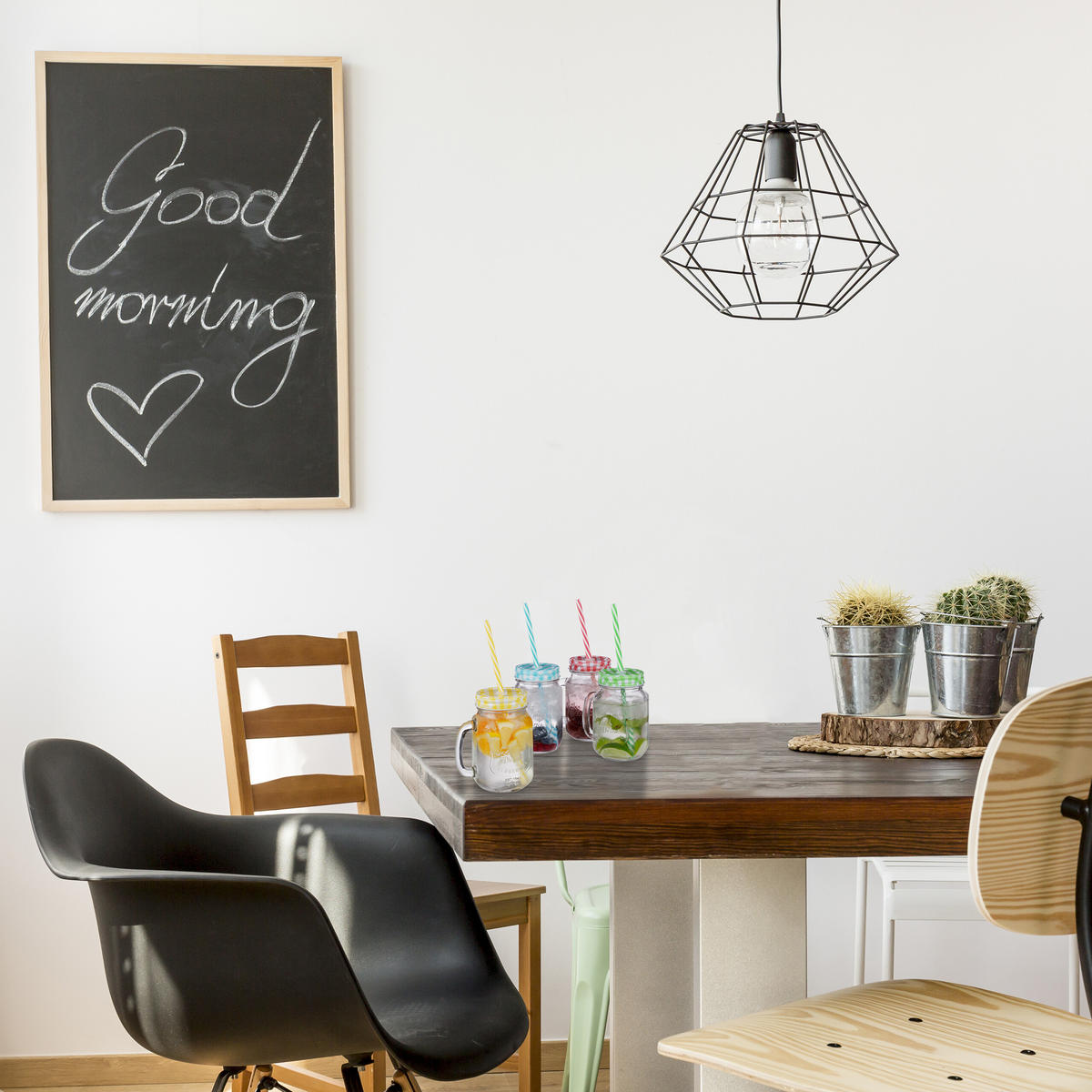 4xTRINKGLAS - Multicolor, Glas/Kunststoff (0.5L) - Relaxdays