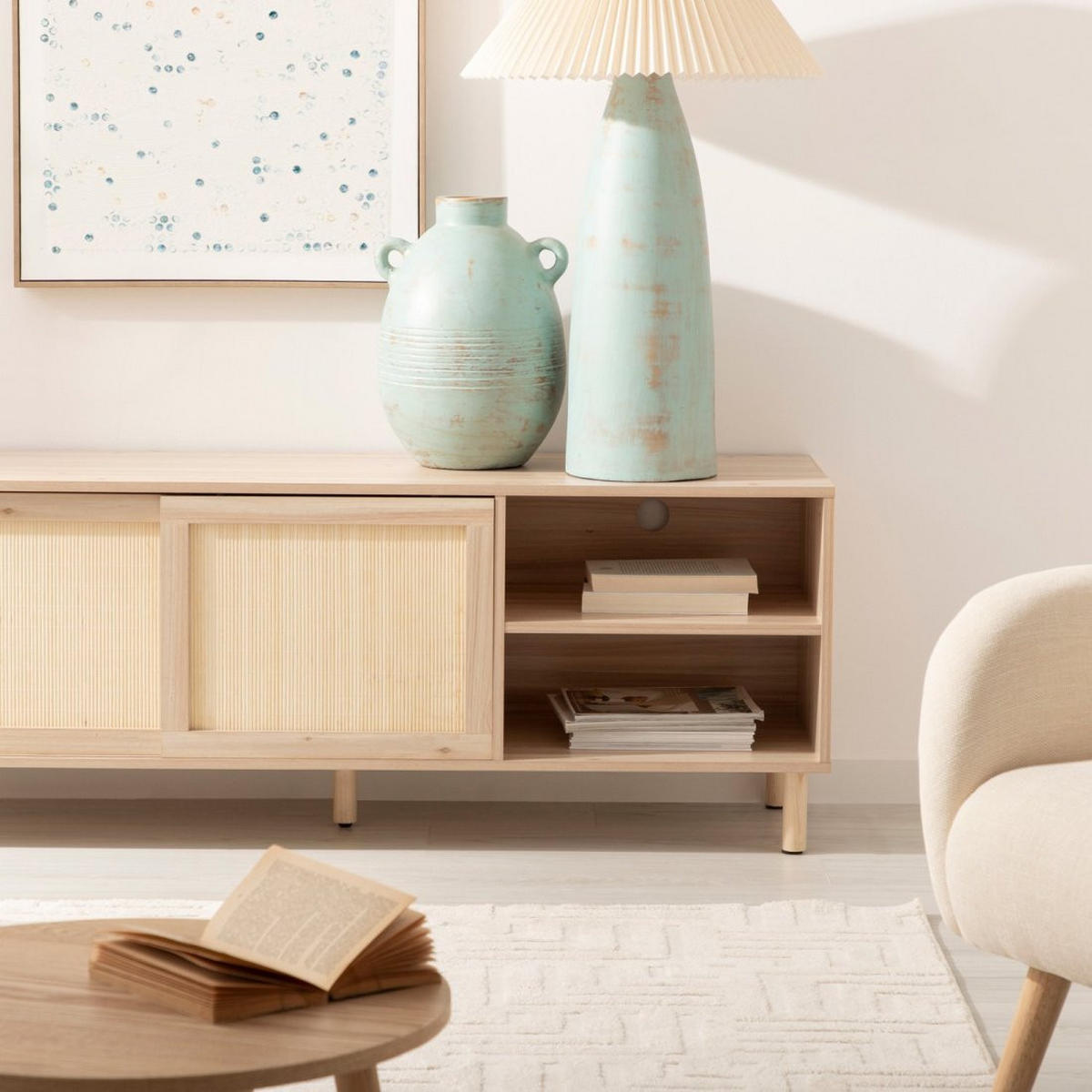 TV-ELEMENT Timor Natürlich 140 cm x 54 cm - Naturfarben, Holzwerkstoff (140/54/40cm)