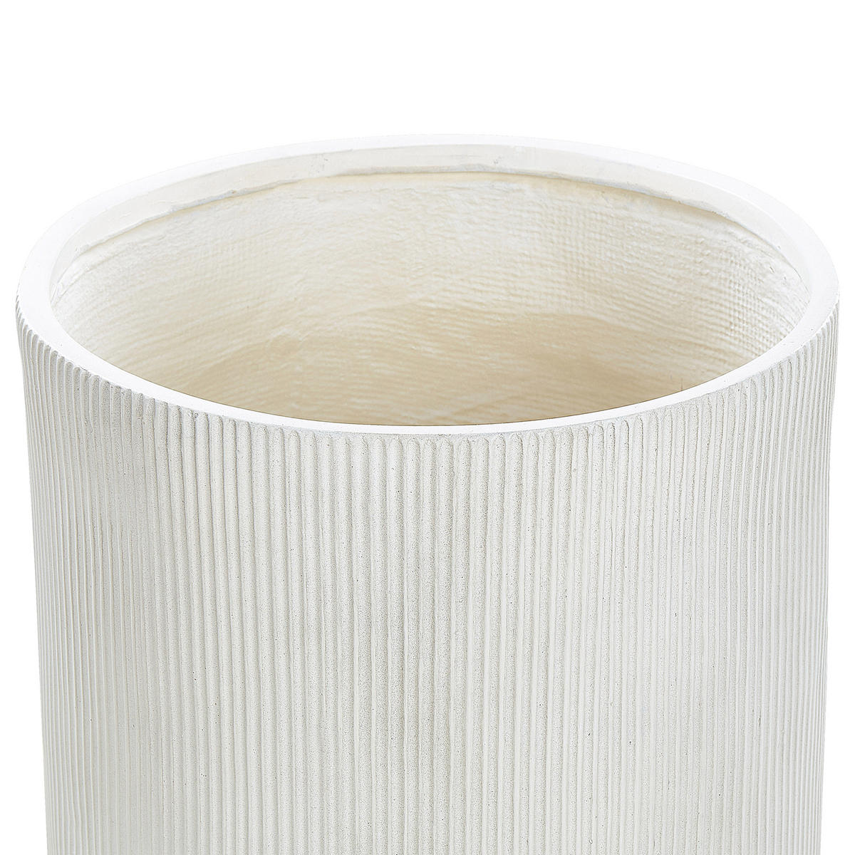 BLUMENTOPF Weiß Oreoi - Weiß, Naturmaterialien (55cm) - Beliani