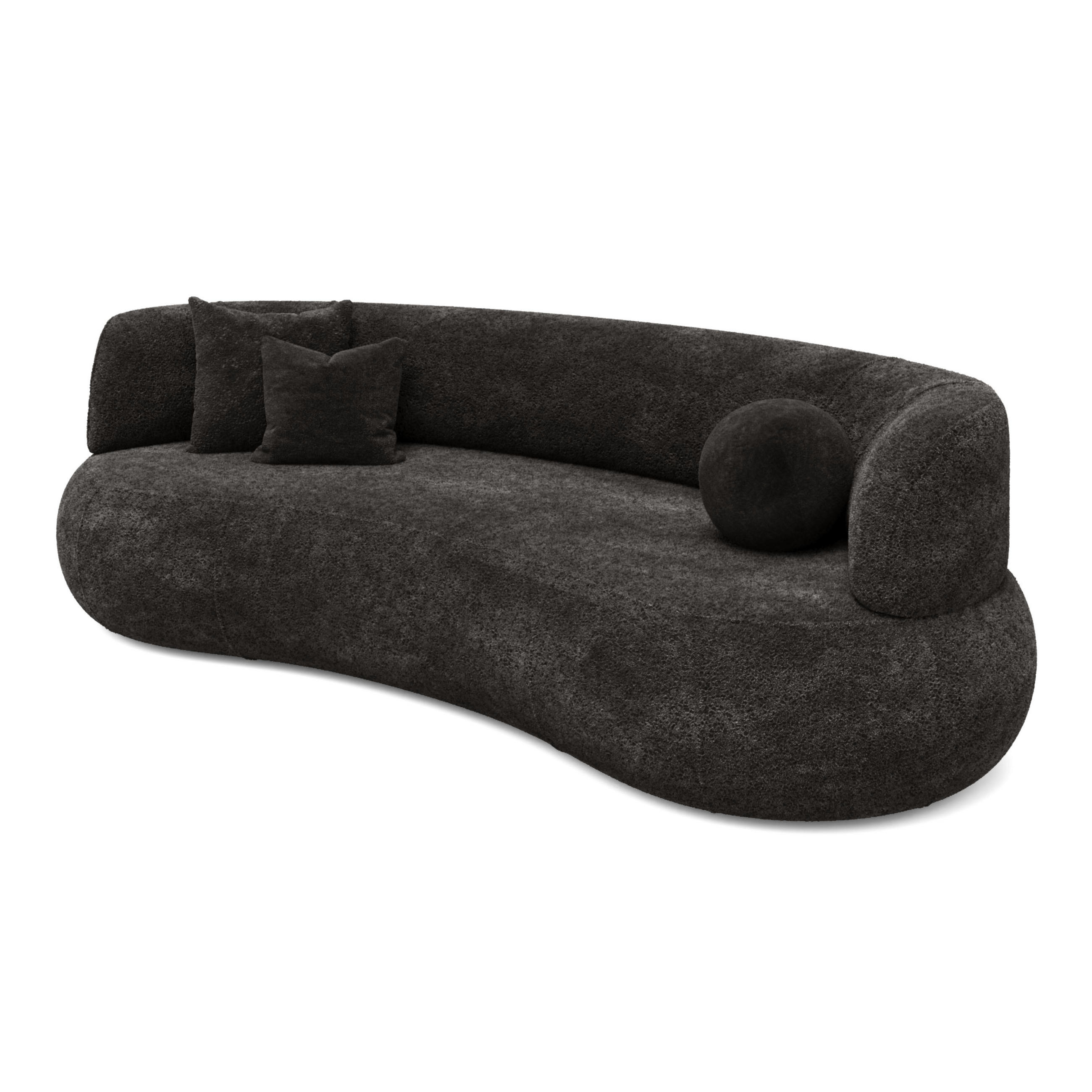 SOFA 2-Sitzer Chenille 253x100x77 dunkelgrau LUNA - Grau, Kunststoff (253/77/100cm) - Massivmoebel24