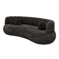 SOFA 2-Sitzer Chenille 253x100x77 dunkelgrau LUNA - Grau, Kunststoff (253/77/100cm) - Massivmoebel24