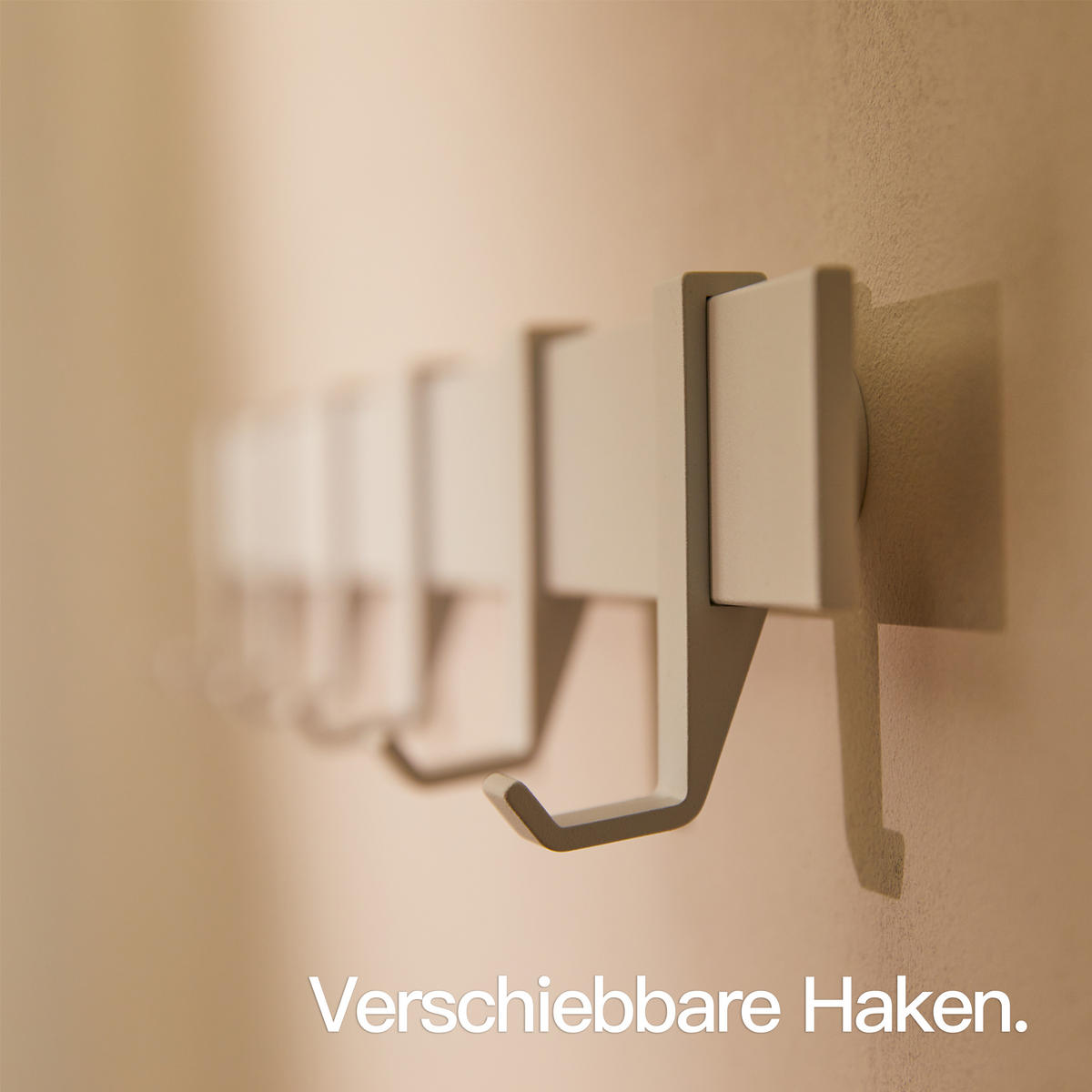 MODERNE GARDEROBENLEISTE Wandgarderobe Matt Weiß 58 cm - Weiß, Metall (58/7/5cm) - Designfabrik Hamburg