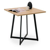 ESSTISCH in Eiche Schwarz 80/80/76 cm - Schwarz/Weiß, Holzwerkstoff/Metall (80/80/76cm) - Homestyle4u