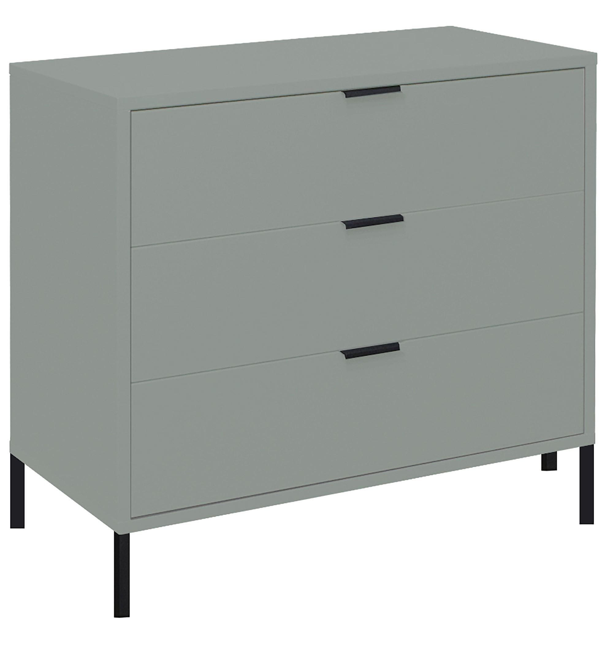 KOMMODE Erna 81x45x82 Pinie Green matt Lack - Grün, Holzwerkstoff (81/82/45cm) - 58aufmkessel