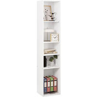BÜCHERREGAL, offenes Regal mit 5 Würfeln, Weiß - Weiß, Holzwerkstoff (30/151/26cm) - Woltu