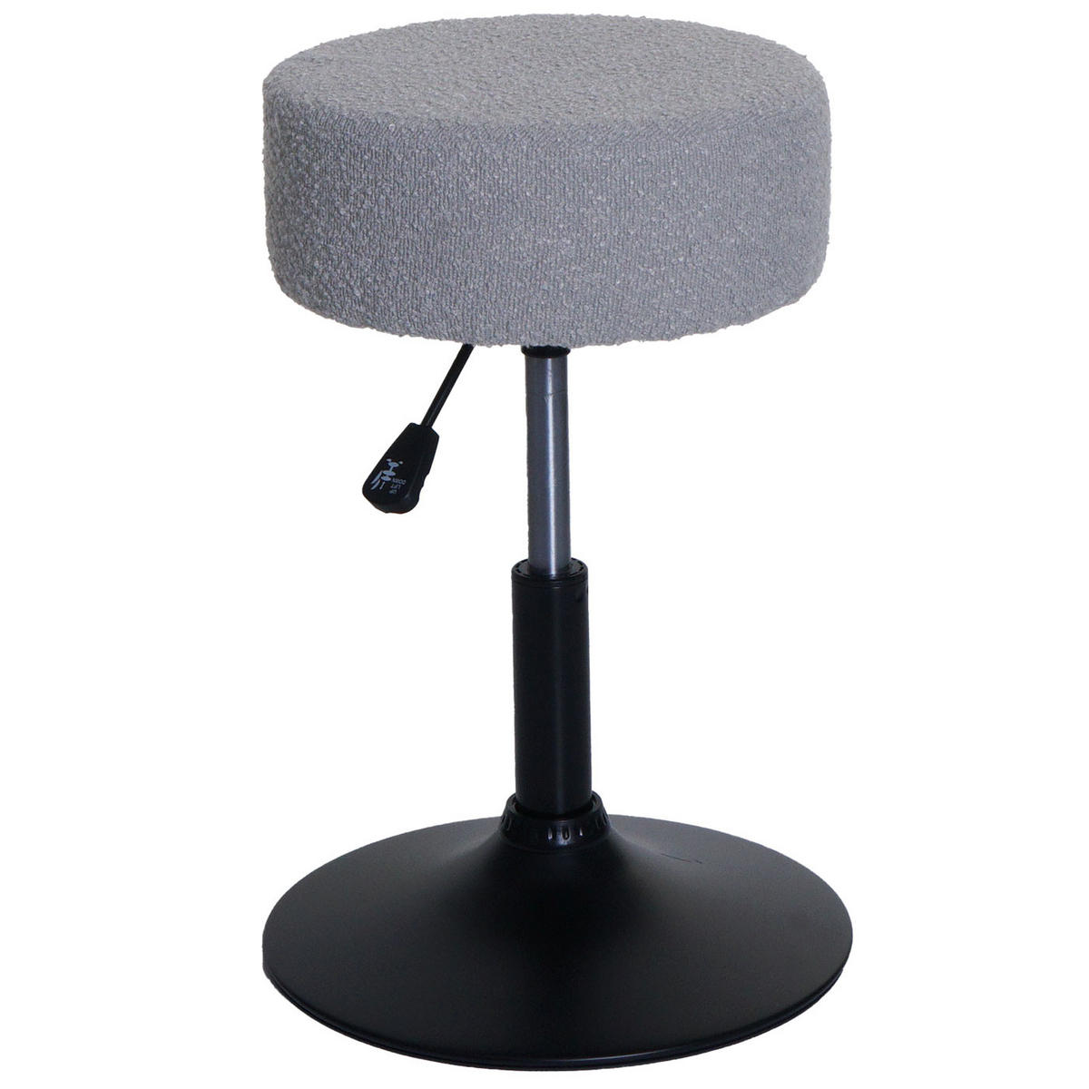 HOCKER höhenverstellbar und drehbar Sitzhöhe 45-57cm Ø 37cm Stoff Bouclé Grau - Hellgrau, Textil (37/57/37cm) - PROREGAL