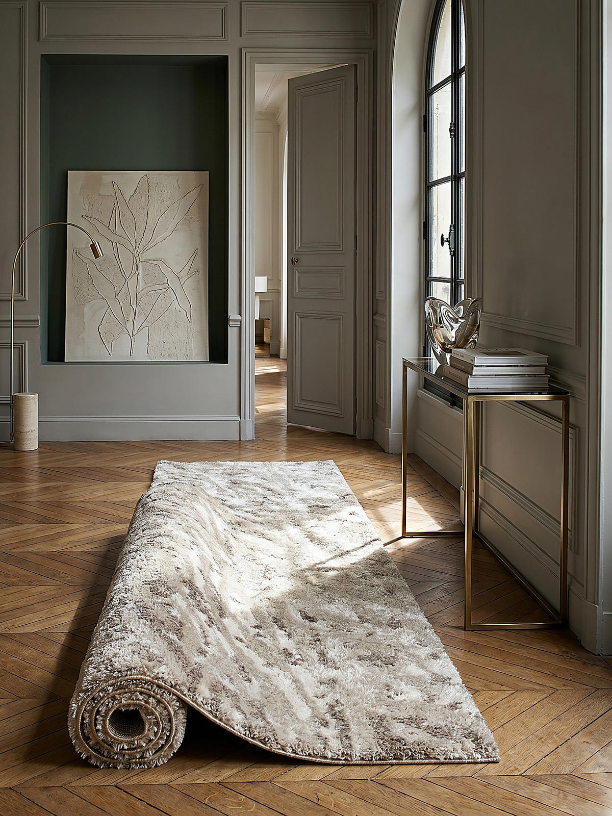 TEPPICH Hochflor DOVEL in Natur, abstrakt, 80 x 150 cm - Beige, Textil (80/150cm) - KADIMA DESIGN
