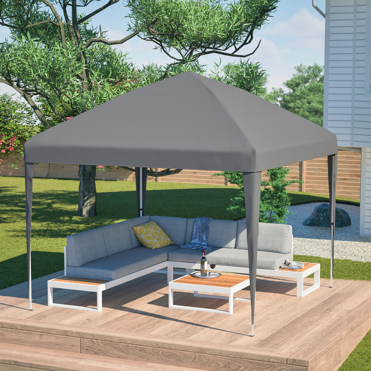 PAVILLON Faltpavillon 3x3 m Grau - Grau, Metall (313/197/313cm) - ComfortXL