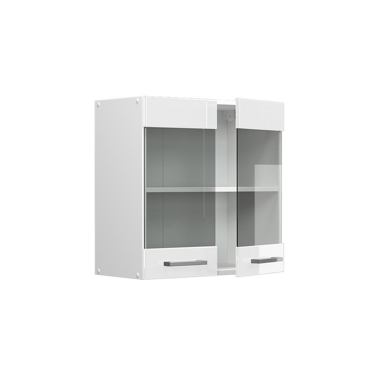 KÜCHENGLASSCHRANK R-Line Weiß Hochglanz 60 cm - Weiß Hochglanz/Weiß, Holzwerkstoff (60/60/31cm) - Vicco