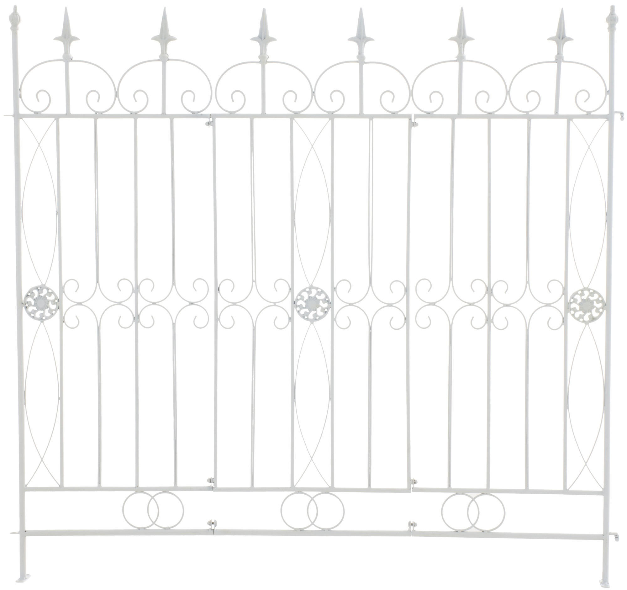 GARTENZAUN Metall weiß - Weiß, Metall (124/116cm) - CLP