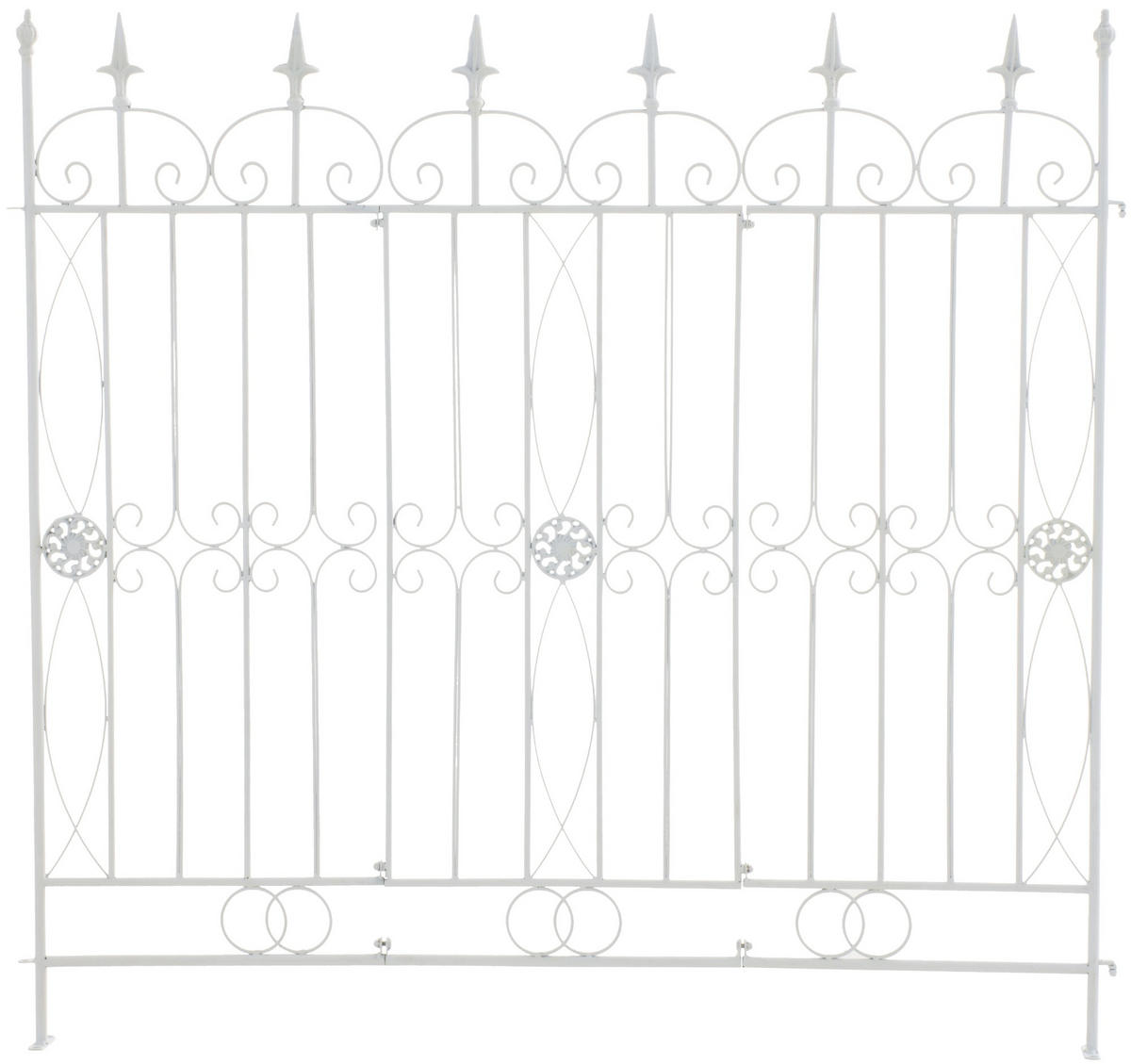 GARTENZAUN Metall weiß - Weiß, Metall (124/116cm) - CLP