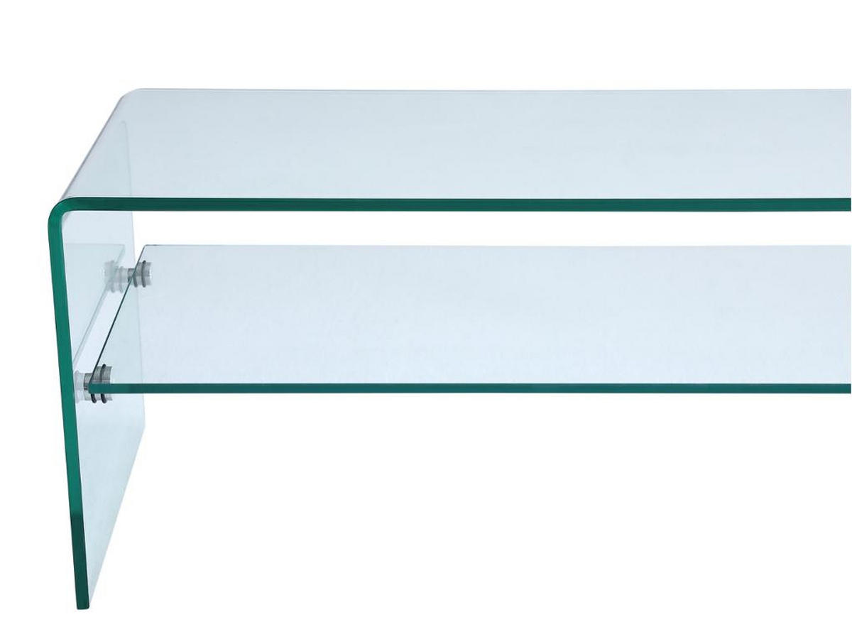 TV-MÖBEL mit 1 Ablage - Glas - STILEOS - Transparent, Glas (40/40/140cm) - Vente-Unique