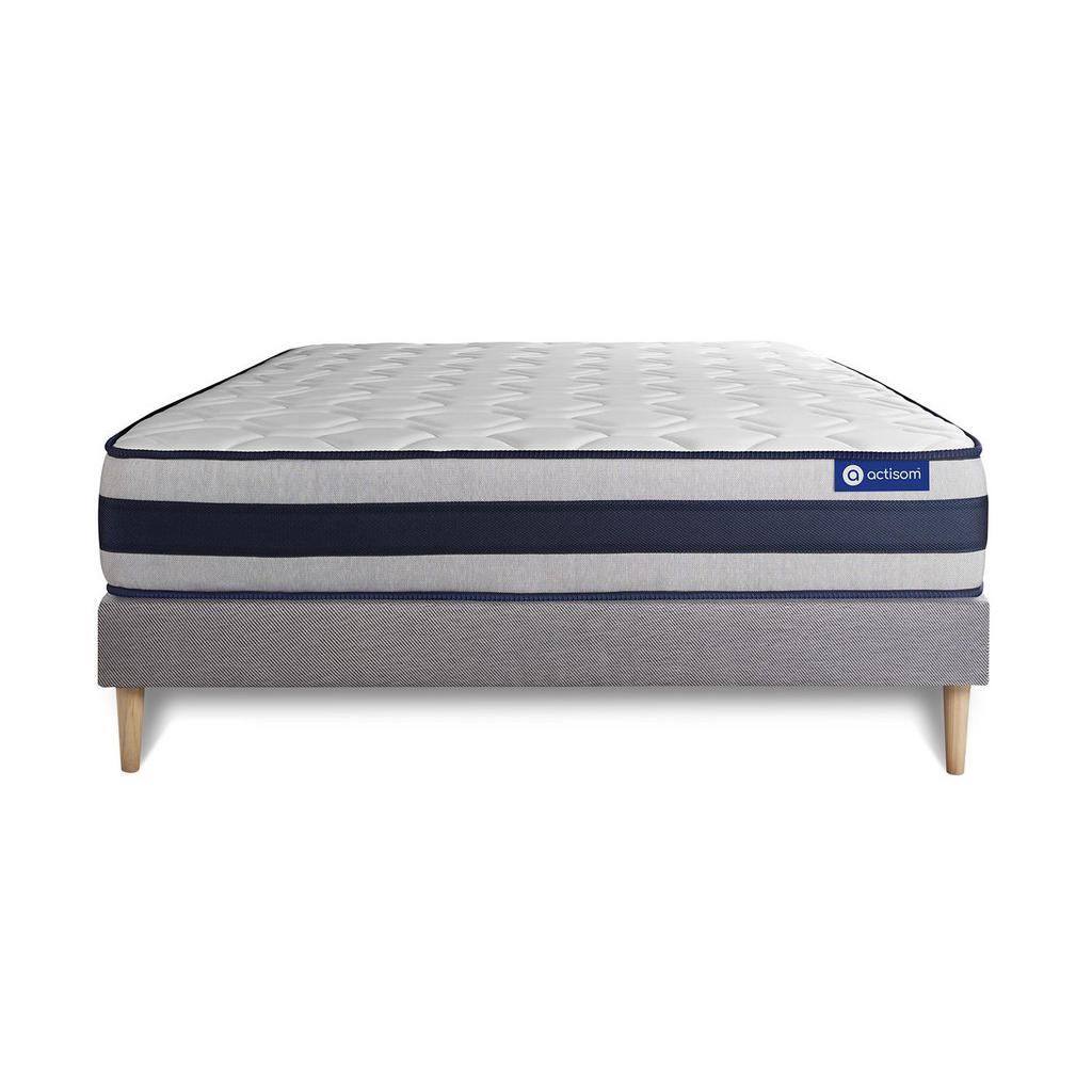 Thumbnail - Actisom Bett, Grau, Holz, H3, Höhe ca. 24 cm, 160x190 cm, Oeko-Tex® Standard 100, Schlafzimmer, Betten