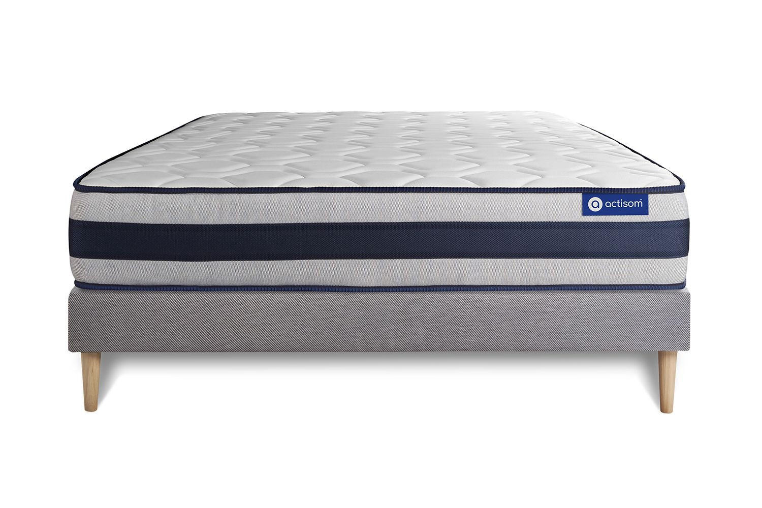 Thumbnail - Actisom Bett, Grau, Holz, H3, Höhe ca. 24 cm, 135x190 cm, Oeko-Tex® Standard 100, Schlafzimmer, Betten