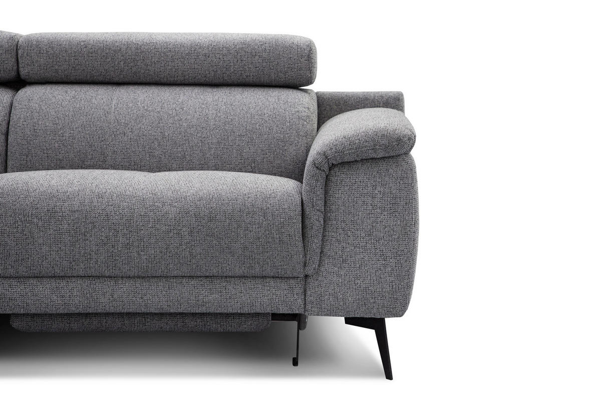 ECKSOFA FIERO 5-Sitzer mit 1 Relaxfunktion, grau - Grau, Holzwerkstoff/Textil (228/290cm) - Courtois Laville