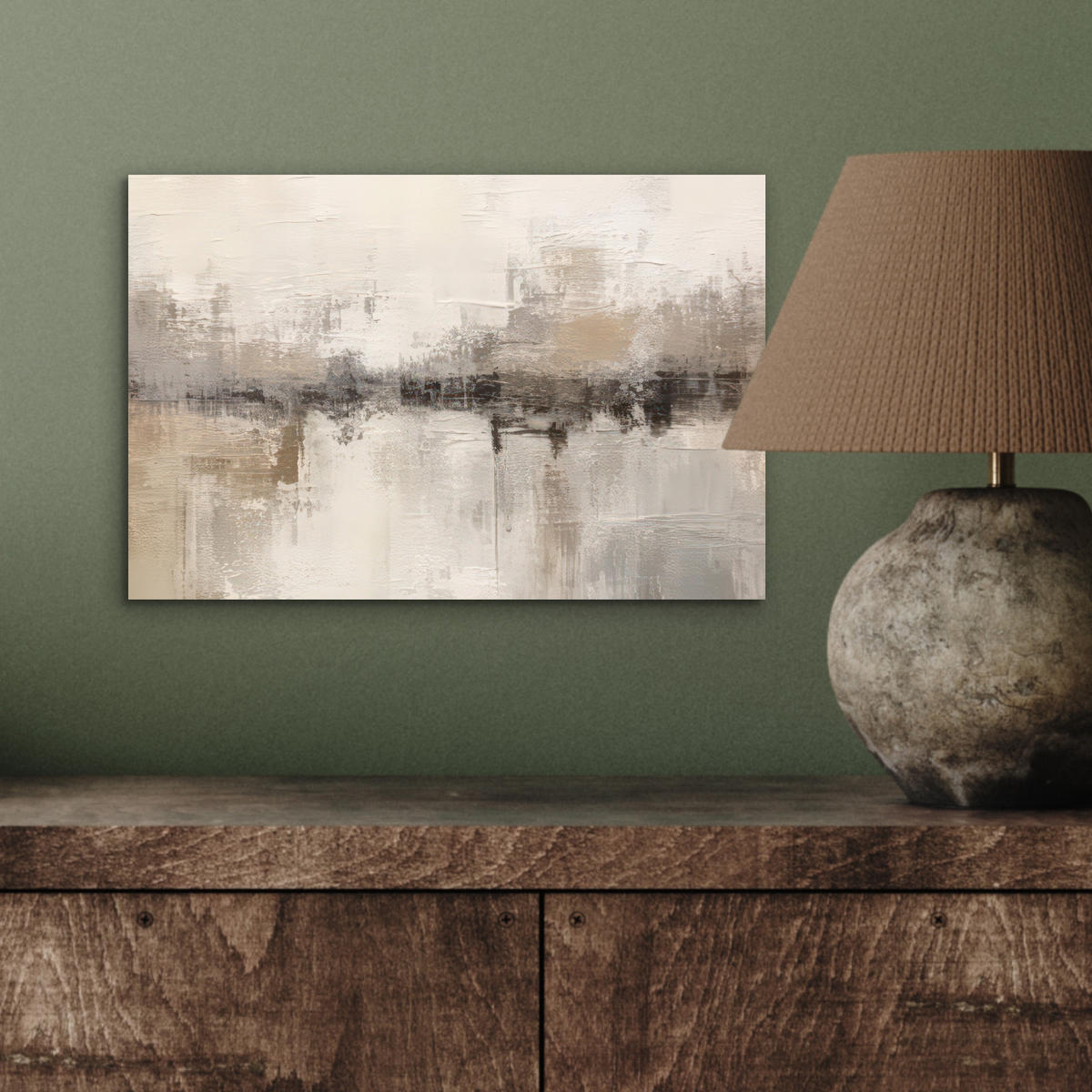 KOVOVÝ OBRAZ Moderné umenie - Abstraktné - Béžové 30x20 cm - béžová, kov (30/20cm) - MuchoWow