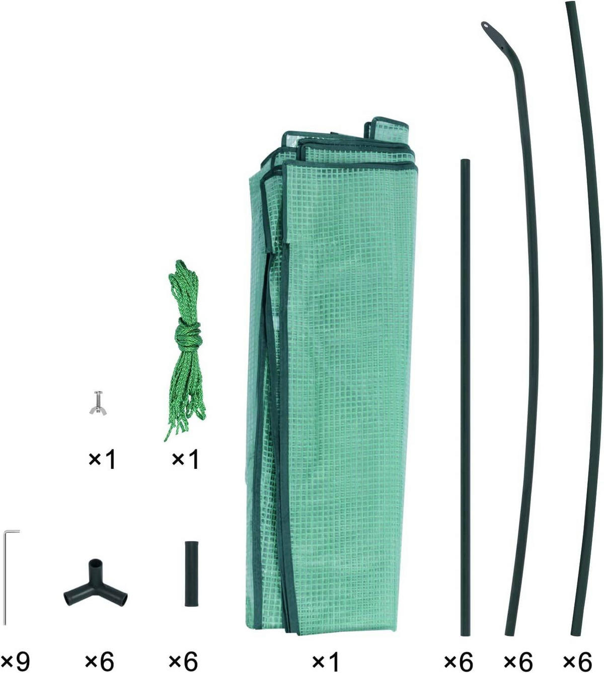 FOLIENGEWÄCHSHAUS, PE-halbdurchsichtiges Tomatengewächshaus - Grün, Textil/Metall (160/180/160cm) - Woltu