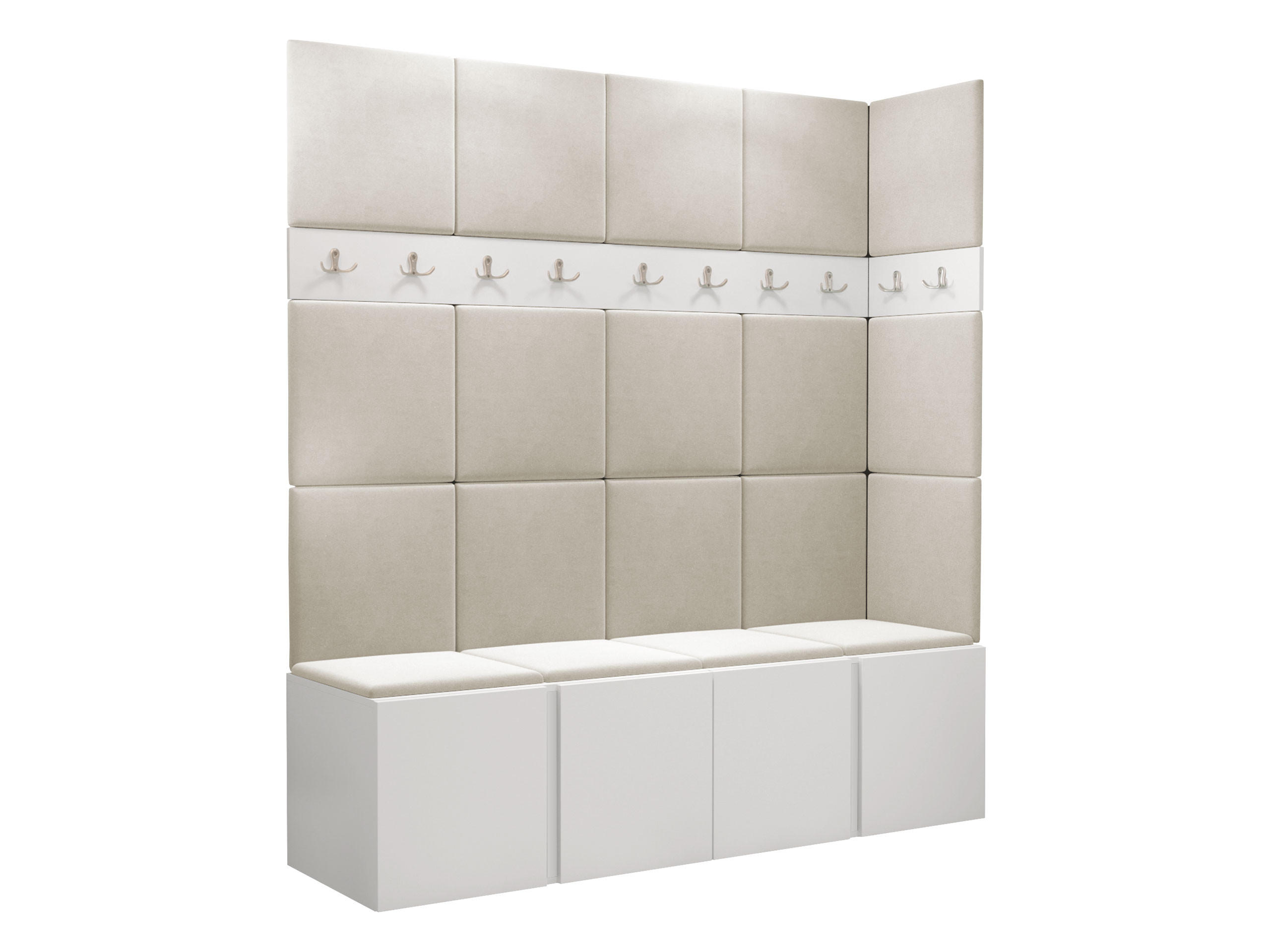 GARDEROBEN-SET Orion II - Beige/Weiß, Holzwerkstoff/Kunststoff (168/186/46cm) - MIRJAN24