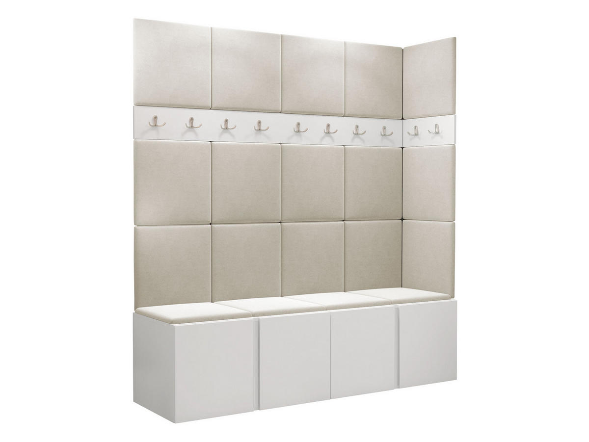 GARDEROBEN-SET Orion II - Beige/Weiß, Holzwerkstoff/Kunststoff (168/186/46cm) - MIRJAN24