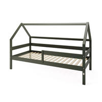 HAUSBETT SOLE Grün 97x211x134 cm - Grün, Holz - FURNLUX