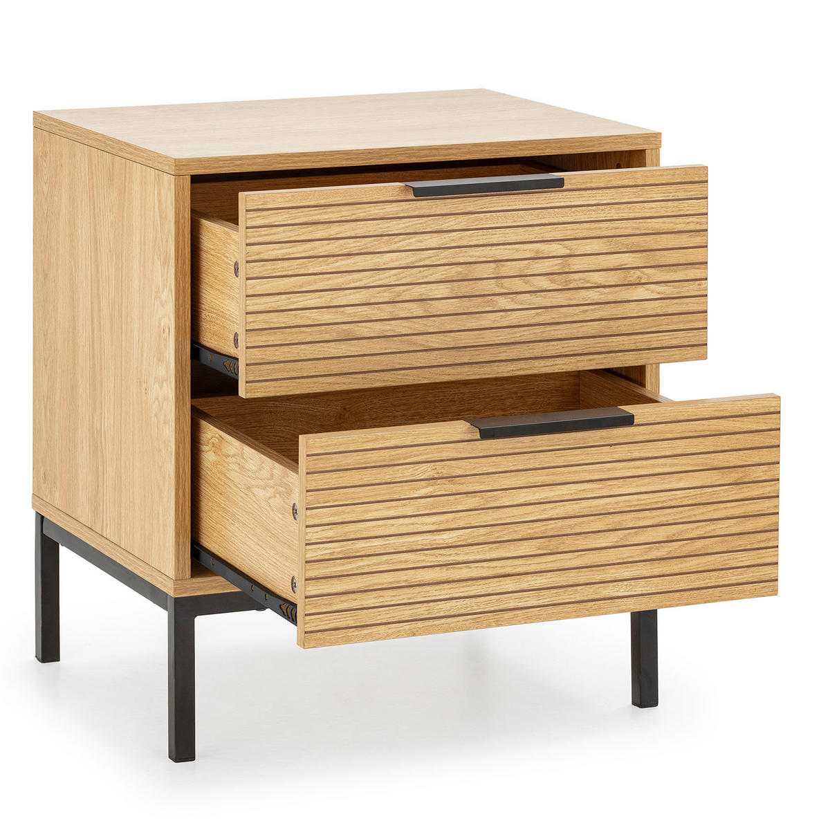 NACHTTISCH Monica 2 schubladen in Eichenfarbe - Honigeiche, Holzwerkstoff (50/55/40cm) - VS Venta-stock
