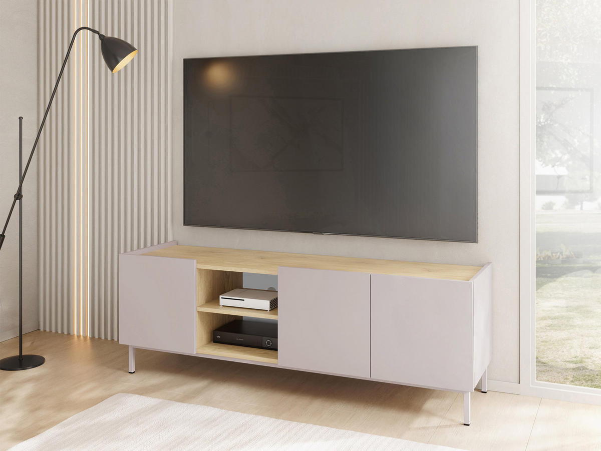 TV-SCHRANK System 77 - Kaschmir, Holzwerkstoff/Metall (153/55/44cm) - MIRJAN24