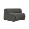 SOFAELEMENT Samt Stoff Grau - Schieferfarben/Schwarz, Kunststoff/Textil (147/70/89cm) - Makamii