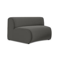 SOFAELEMENT Samt Stoff Grau - Schieferfarben/Schwarz, Kunststoff/Textil (147/70/89cm) - Makamii