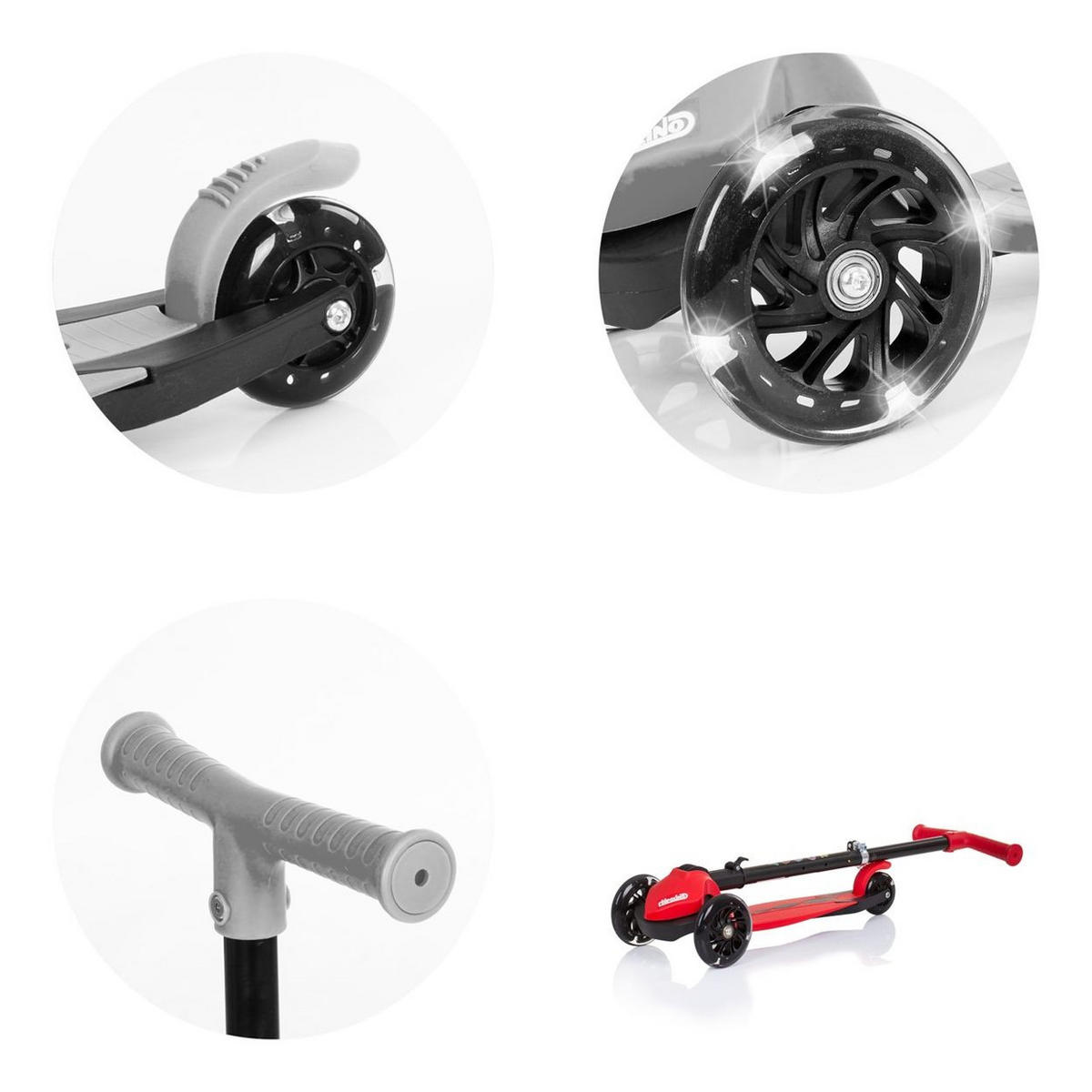 KINDERROLLER Robby rot Lenker höhenverstellbar klappbar Bremse - Rot, Metall (60/30/70cm) - Chipolino