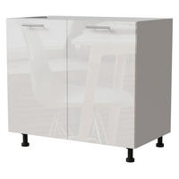 KÜCHENUNTERSCHRANK Essen D11/90 Weiß Hochglanz / Weiß Matt 90 / 50 / 82cm - Weiß Hochglanz/Weiß, Holz/Holzwerkstoff (90/82/50cm) - Feldmann-Wohnen