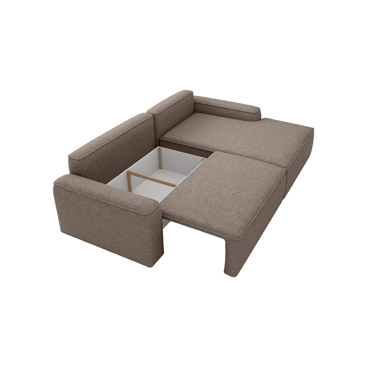 ECKSOFA OTATTI mit Schlaffunktion, Braun - Braun, Textil (245/160cm) - Fedve