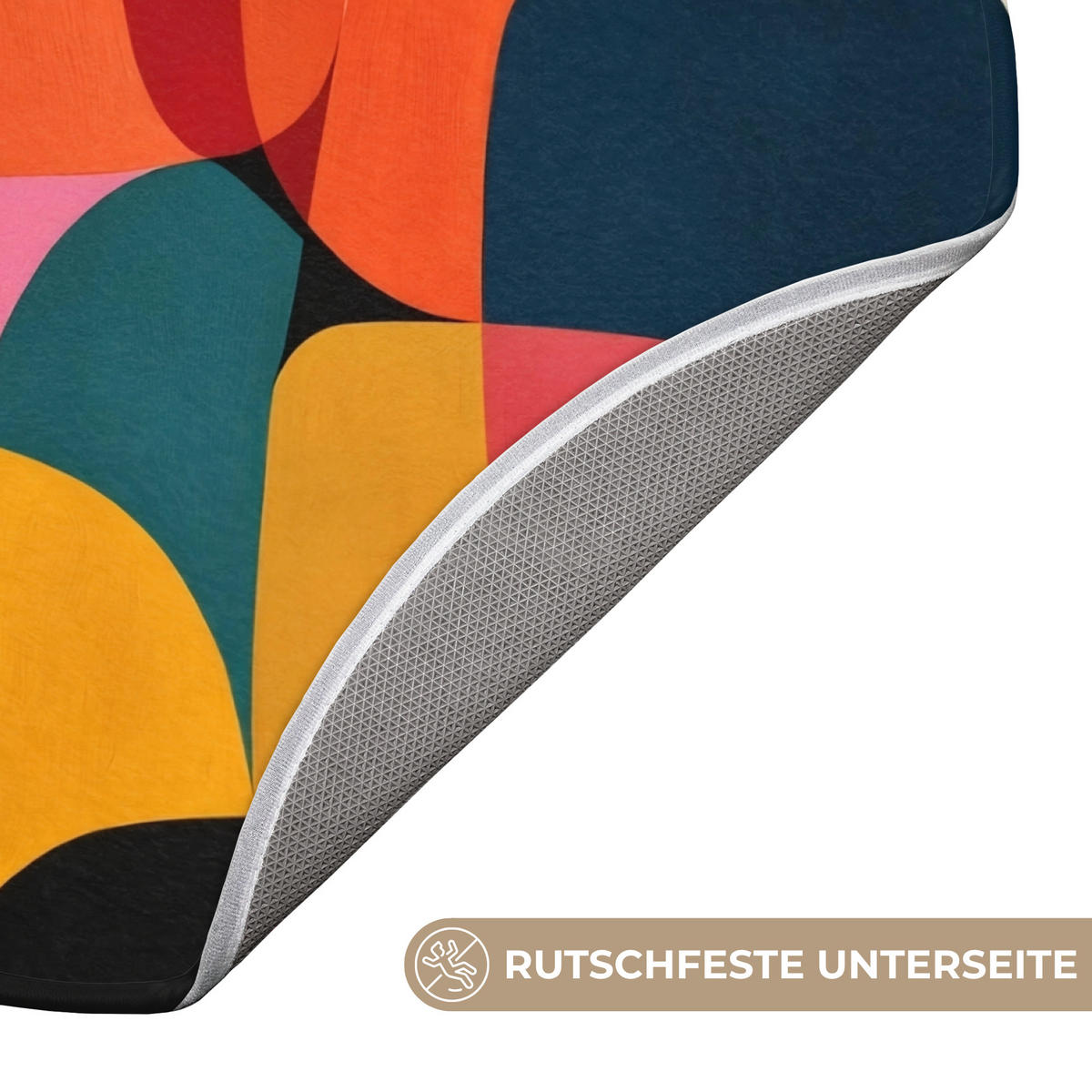 KOUPELNOVÁ PŘEDLOŽKA Tvary - barevné - abstraktní - letadla 70x70 cm - různobarevná, textil/plast (70/70cm) - OnlyWow