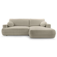 ECKSOFA Fuerro Hellbraun Strukturstoff - Hellbraun/Schwarz, Kunststoff/Textil (168/260cm) - Selsey