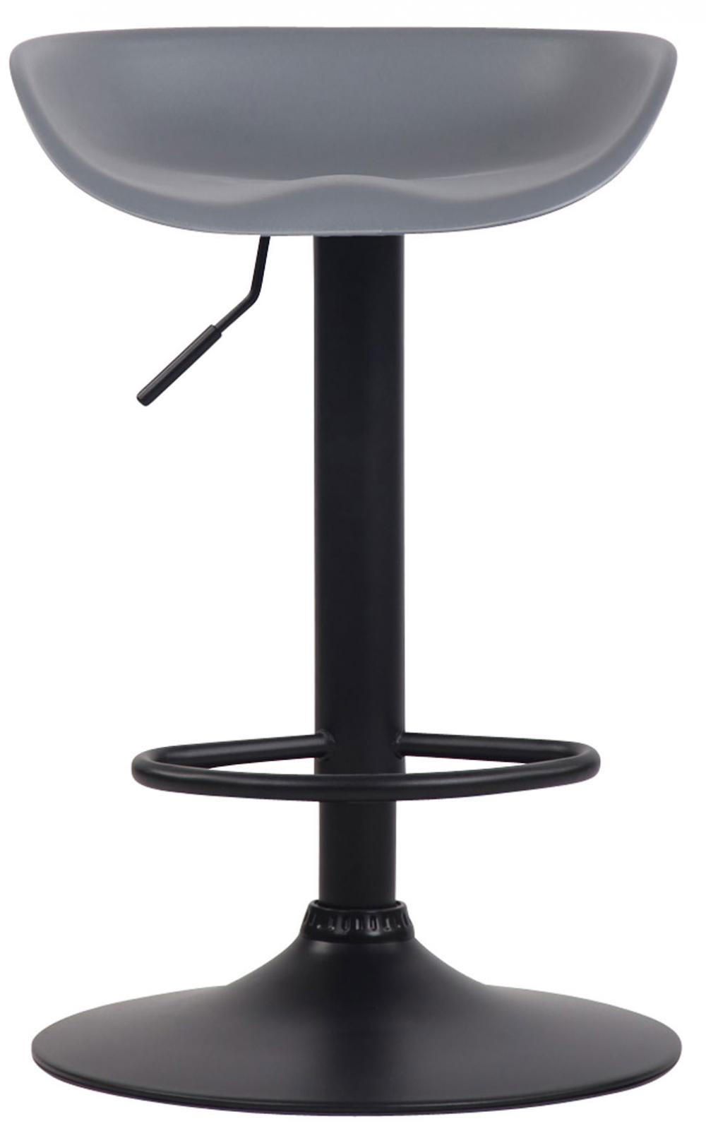 BARHOCKER 4er Set Kunststoff grau - Schwarz/Grau, Kunststoff/Metall (52/67/43cm) - CLP