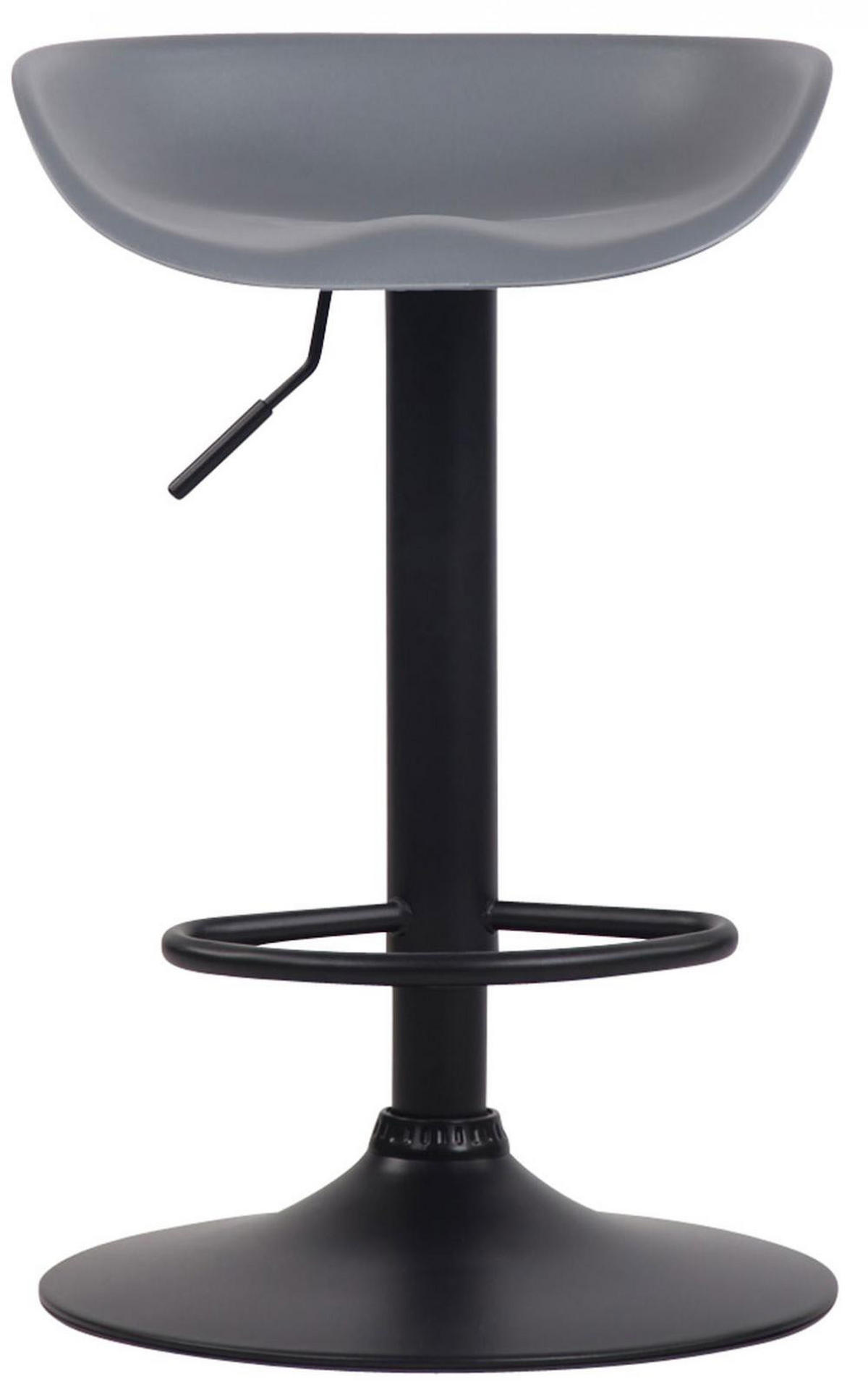 BARHOCKER 4er Set Kunststoff grau - Schwarz/Grau, Kunststoff/Metall (52/67/43cm) - CLP