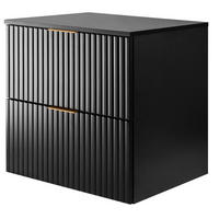 WASCHBECKUNTERSCHRANK FLOW + Platte Schwarz matt 60/57/46 cm - Schwarz, Holzwerkstoff (60/57/46cm) - Rodan