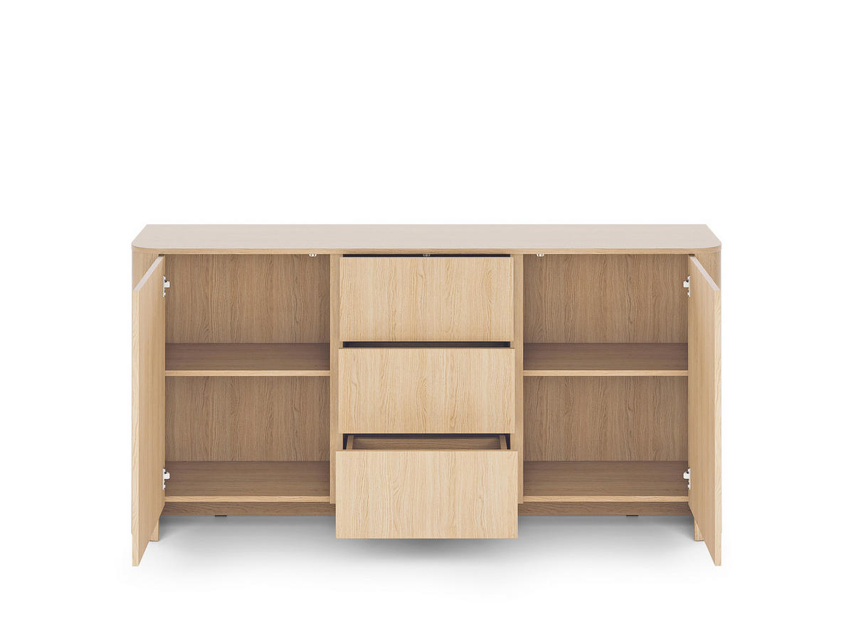 SIDEBOARD, Vicenza Eiche, 103 x 39 x 132 cm | Modernes Möbelstück mit abgerundeten Kanten - Braun, Holzwerkstoff (168/84/39cm) - 3XE LIVING