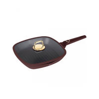 GRILLPFANNE Burgunderrot 28/28/4.1 cm BH8037 - Bordeaux, Metall (28cm) - Berlinger Haus