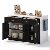 KÜCHENINSEL mit Barbereich 120 x 60 x 91 cm Schwarz - Schwarz, Holz (60/91/120cm) - Beauniv