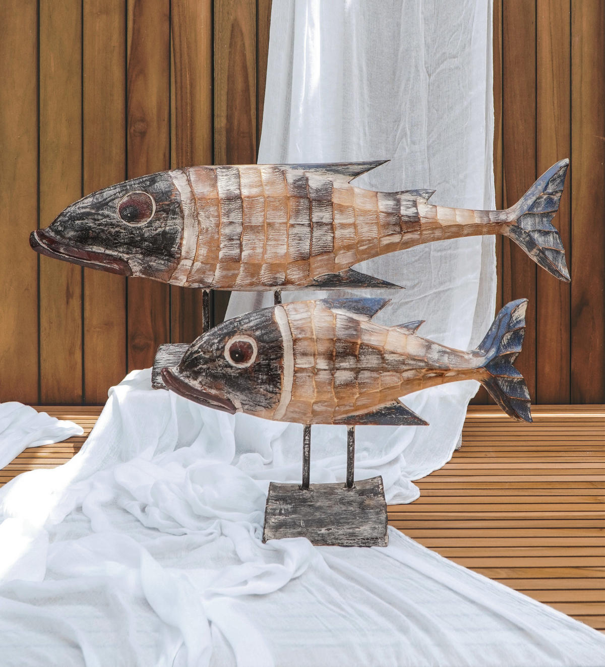 HOLZFISCH Greta Holz Natur 41x14x100cm - Hellbraun, Holz (14/41/100cm) - DELUKE
